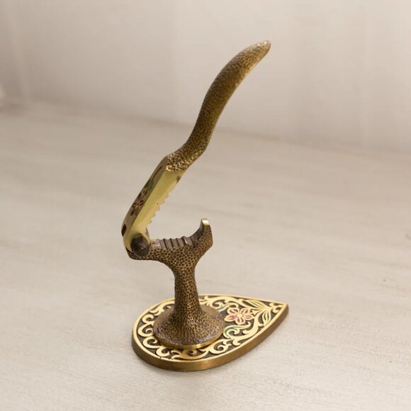 Brass Footed Nutcracker with Floral Designs - Picture 4 of 4